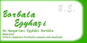 borbala egyhazi business card