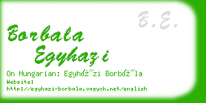 borbala egyhazi business card